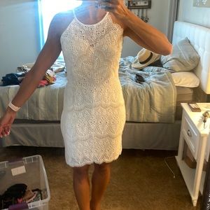 White/cream high neck dress